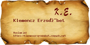 Klemencz Erzsébet névjegykártya