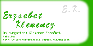 erzsebet klemencz business card